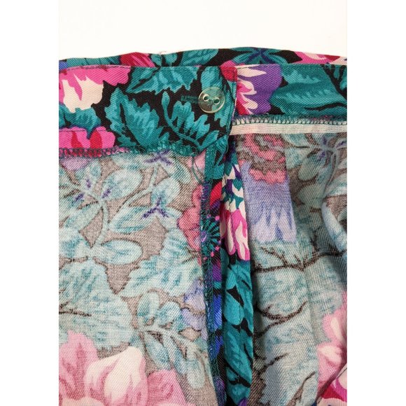 Vintage Floral Printed Pleated Front Midi Skirt 16 - Picture 6 of 6